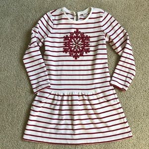 🎉HP🎉 Gymboree ❄️ red & white striped pocket front tunic with gem snowflake ❄️